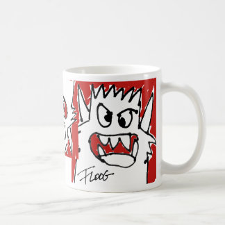 Rött tecknadmonster kaffemugg