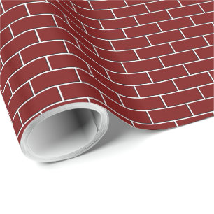RÖTT TEGELSTENVÄGGmönster Presentpapper