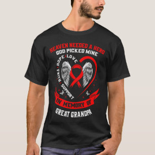 Rött till minne av Underbar morfar- hjärtsjukdom M T Shirt