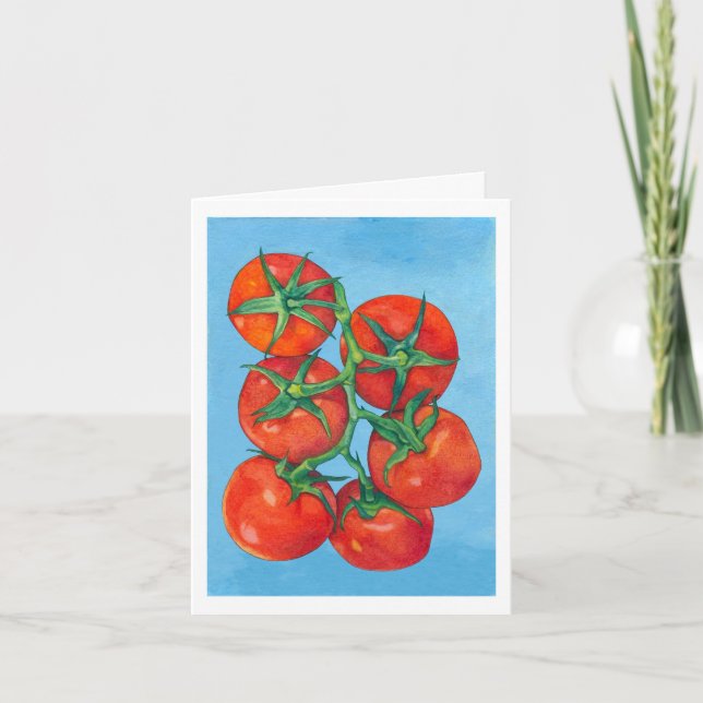 Rött tomatanteckningskort kort (Framsida)
