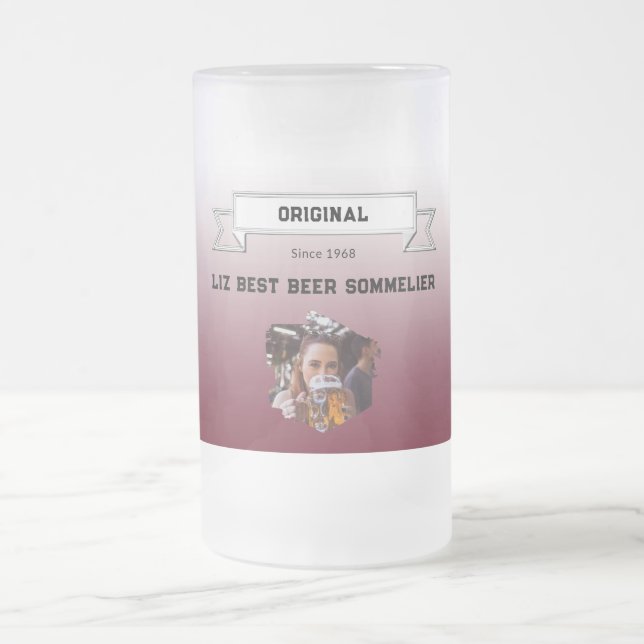 Rött toningsfoto för bästa Beer Sommelier Mörk Frostat Ölglas (Center)