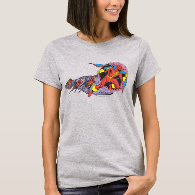 Rött Tornado i Vind Rörelse T-shirt (Framsida)
