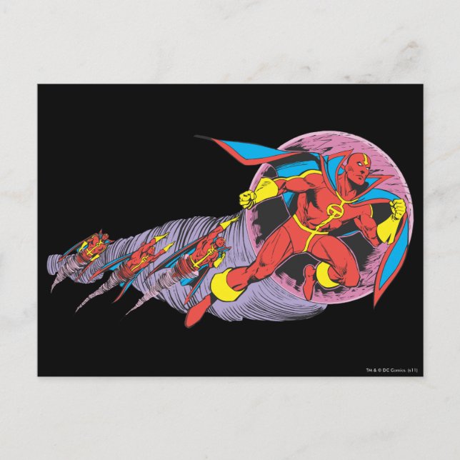 Rött Tornado i Vind Rörelse Vykort (Framsida)