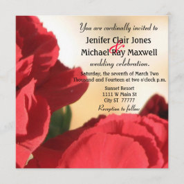 Rött tränga någon rosa bröllop inbjudningar