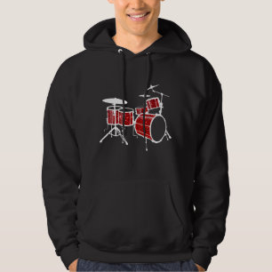 Rött trummar hoodie