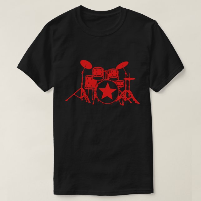 Rött trummar tee (Design framsida)