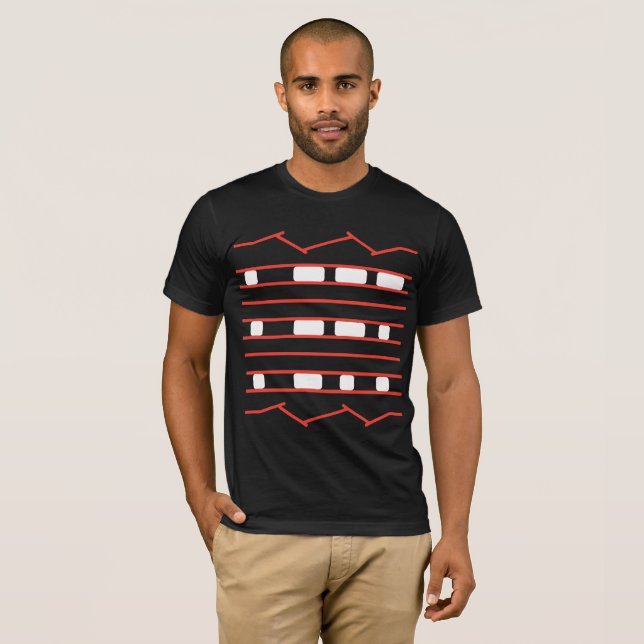 Rött tryck för däck för JPL-kuriositetRover & vit T-shirt (Hel framsida)