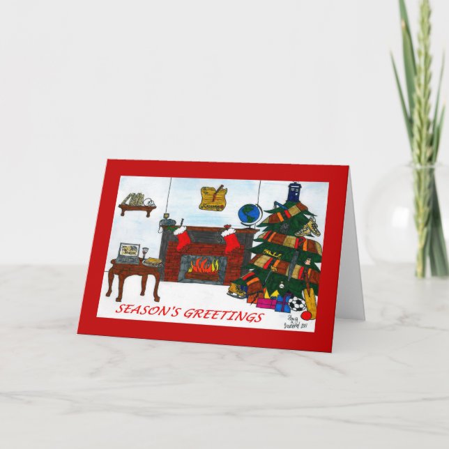 Rött TSSB-julaftonkort Helgkort (Framsida)