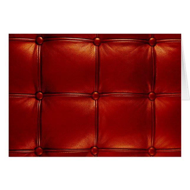 Rött Tufted läder Hälsningskort (Framsidan Horizontal)