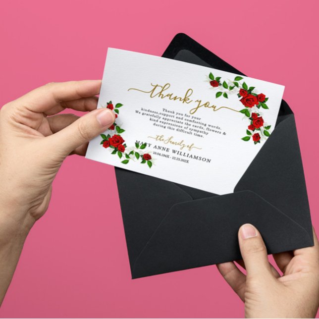 Rött turkiskt Ro-kort Tack Kort (Skapare uppladdad)