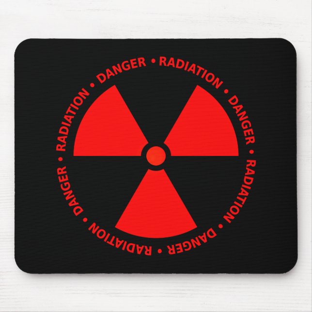 Rött utstrålningssymbol Mousepad Musmatta (Framsidan)