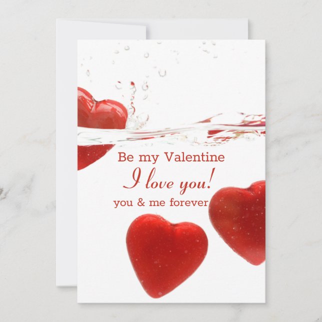 Rött Valentines day-invigningskort Inbjudningar (Framsida)