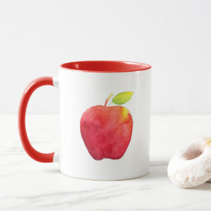Rött vattenfärgsäpple mugg