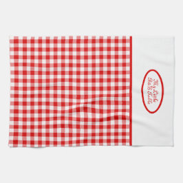 Rött Vichy-Gingham för Företag, B&B, Restauranger Kökshandduk