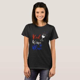 Rött vin blå 4:e juli t shirt