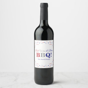 Rött vin- & brygdBBQ Vinflaska Etikett