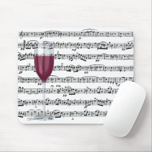 Rött Vin-glas på musik Musmatta