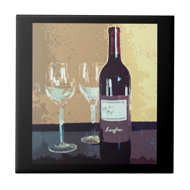 Rött vin kakelplatta (Framsidan)
