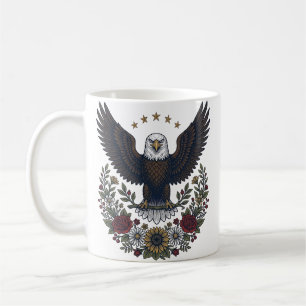 Rött vin och blå patriotisk vinälskare kaffemugg