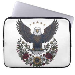 Rött vin och blå patriotisk vinälskare laptop fodral