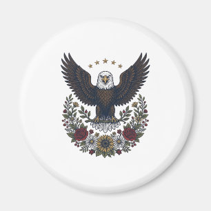 Rött vin och blå patriotisk vinälskare magnet