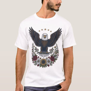 Rött vin och blå patriotisk vinälskare t shirt