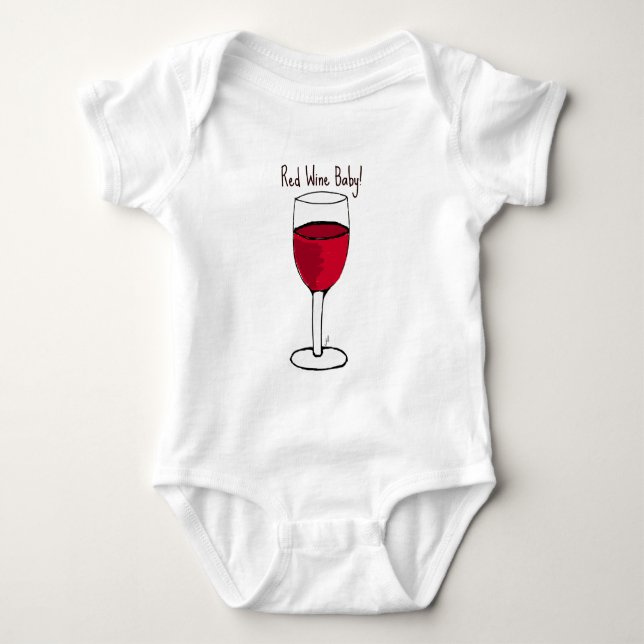 RÖTT VINBABY! tryck av jill Tee (Framsida)