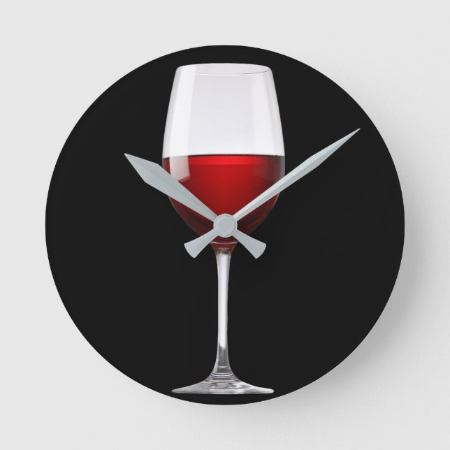 Rött vinexponeringsglassvarten dricker vinodlingen rund klocka (Framsida)