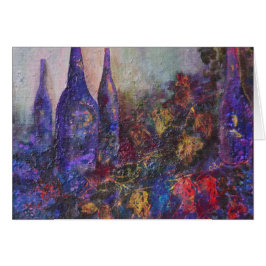 Rött vinskördkonst hälsningskort