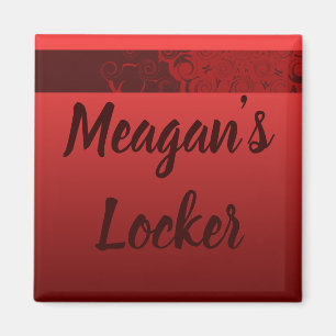 Rött virvlar runt personligskåp magnet