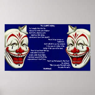 RÖTT, VIT & BLÅTTCLOWNAFFISCH med CLOWN BÖN Poster