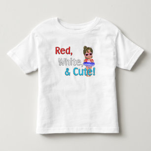 Rött, vit & gulligt! t-shirt