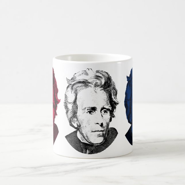 Rött, vit och blått -- Andrew Jackson Kaffemugg (Center)