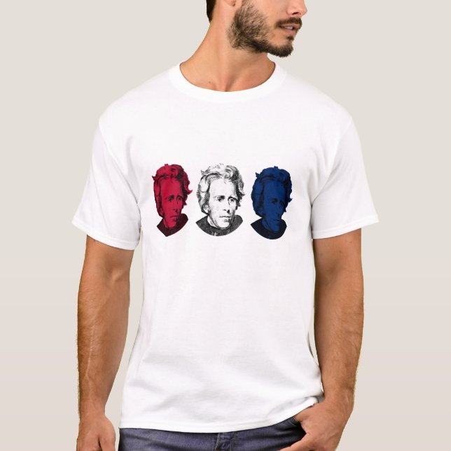 Rött, vit och blått -- Andrew Jackson T-shirt (Framsida)