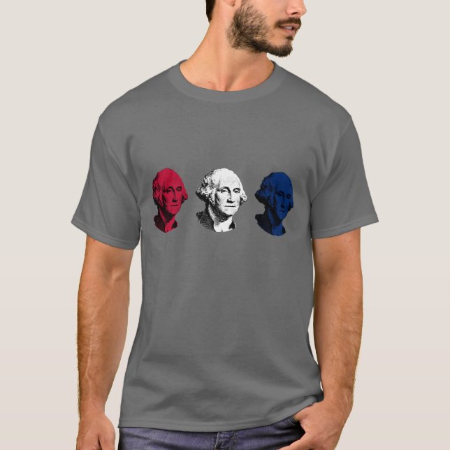 Rött, vit och blått George Washington Tee (Framsida)