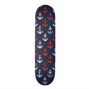 Rött vit- och blåttmarinmönster skateboard bräda 21,5 cm