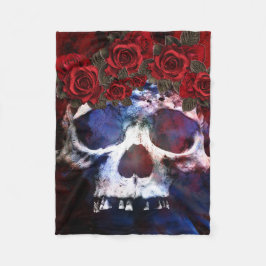 Rött, vit och blåttskalle fleecefilt