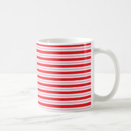 Rött, vit och rosa tjockt och görar randig Thin Kaffemugg