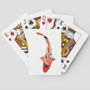 Rött, vit och svart Koi fisk Casinokort