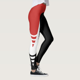 Rött/vit/svarten specificera mönsterdamasker 4 leggings