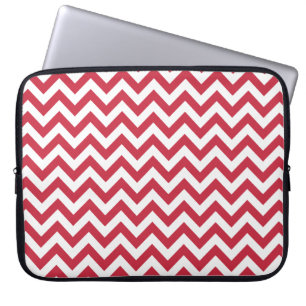 Rött vitsparremönster laptop sleeve