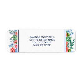 Rött vitt blått 4:e juli Returadressen Party Returadress Etikett