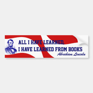 Rött vitt blått Abraham Lincoln Edu bildekal