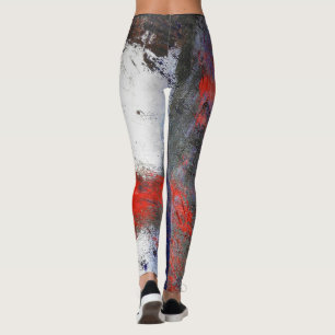 Rött vitt blått abstrakt lldamasker leggings