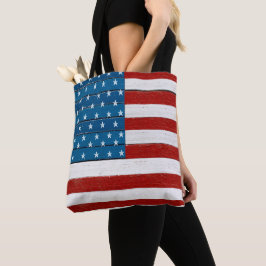 RÖTT VITT BLÅTT AMERIKANSK FLAGGA PÅ TROD LOOK TYGKASSE
