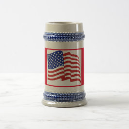 Rött vitt blått amerikansk Flagga Patriotic Beer S Sejdel