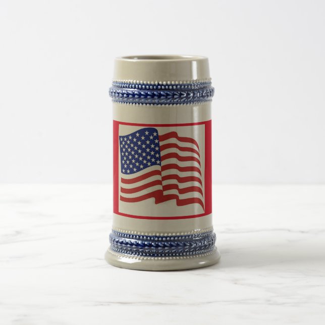 Rött vitt blått amerikansk Flagga Patriotic Beer S Sejdel (Center)