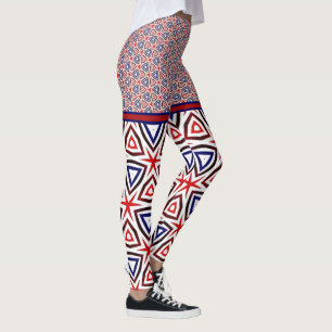 rött vitt blått amerikansk patriotisk Modern Mö Leggings