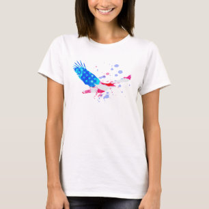 Rött vitt blått amerikanska flaggan för *~*USA T Shirt