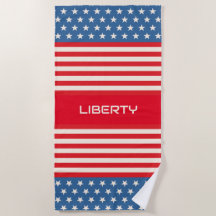Rött vitt blått anpassat Liberty Beach Towel